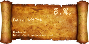 Bank Márk névjegykártya